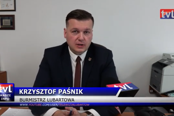 Miniaturka artykułu Burmistrz Miasta Lubartów Krzysztof Paśnik zaprasza na konsultacje – wideo