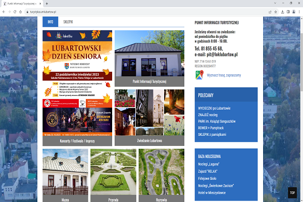 Miniaturka artykułu Nowa strona internetowa Punktu Informacji Turystycznej w Lubartowie